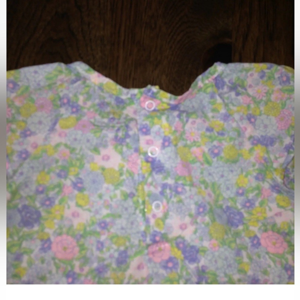 Carters pastel floral lightweight minimalist top with pink bow size 18M - Picture 10 of 11